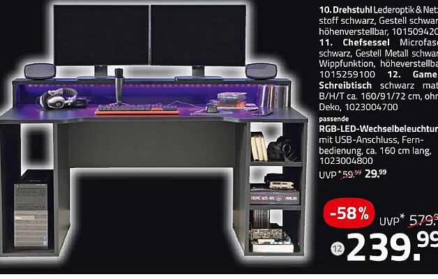 Drehstuhl Lederoptik & Netzstoff schwarz, Gestell schwarz, höhenverstellbar