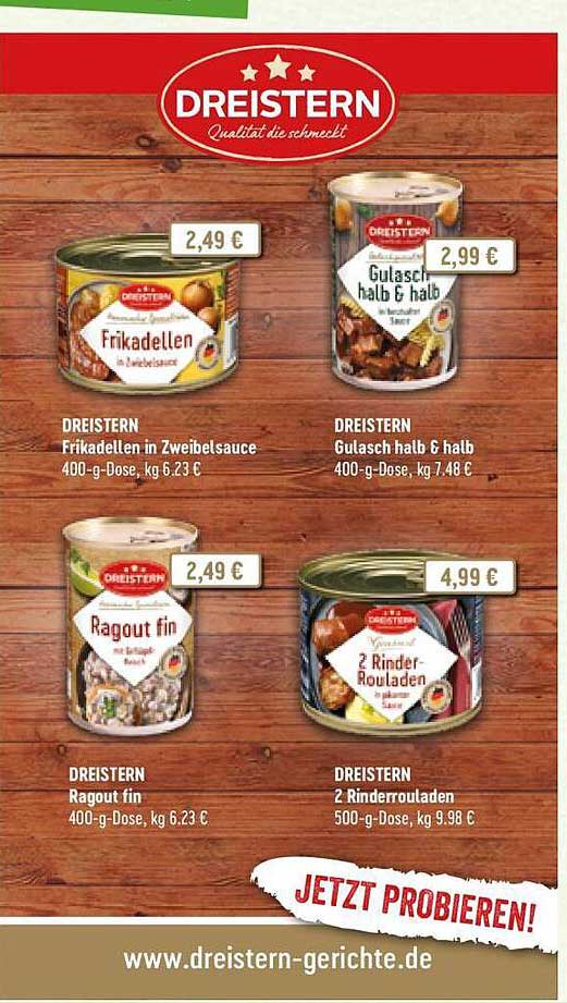 DREISTERN Frikadellen in Zwiebelsauce 400-g-Dose