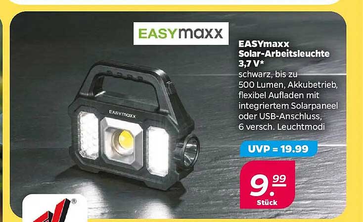 EASYmaxx Solar-Arbeitsleuchte 3,7 V