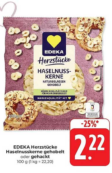 EDEKA Herzstücke Haselnusskerne gehobelt oder gehackt