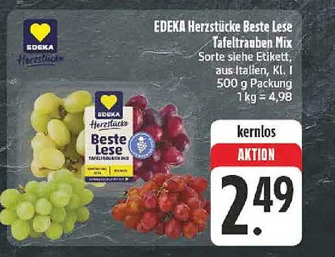 EDIKA Herzstücke Beste Lese Tafeltrauben Mix 500 g