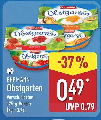 EHRMANN Obstgarten - Verschiedene Sorten, 125-g-Becher