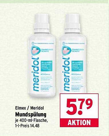 Elmex / Meridol Mundspülung, je 400-ml-Flasche