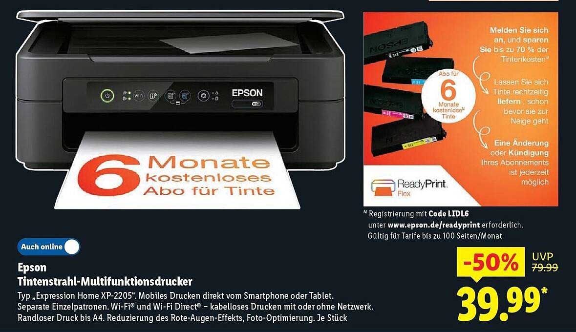 Epson Tintenstrahl-Multifunktionsdrucker Expression Home XP-2205