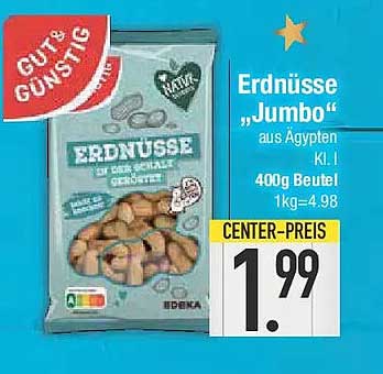 Erdnüsse "Jumbo" aus Ägypten Kl. I 400g Beutel