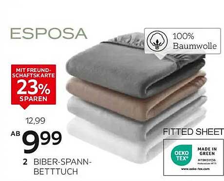 ESPOSA 2 Biber-Spannbettuch