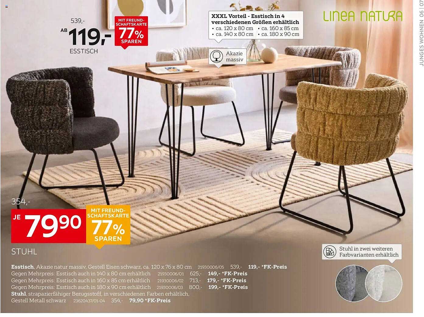 Esstisch & Stuhl Angebot – LINEA NATURA von XXXLutz