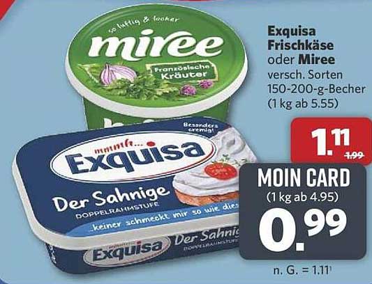Exquisa Frischkäse oder Miree 150-200-g-Becher