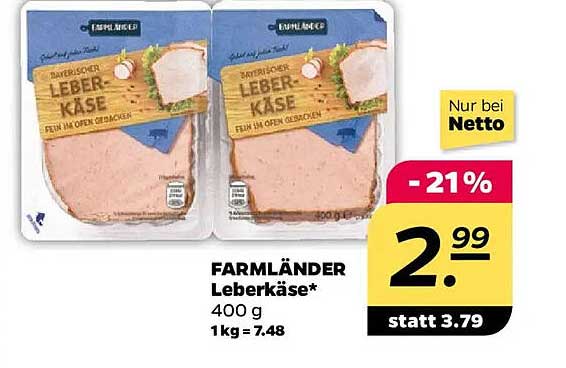 FARMLÄNDER Leberkäse 400 g