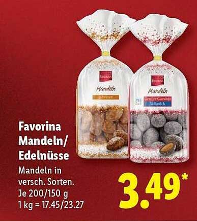 Favorina Mandeln/Edelnüsse in verschiedenen Sorten