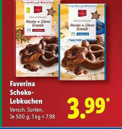 Favorina Schoko-Lebkuchen - Verschiedene Sorten