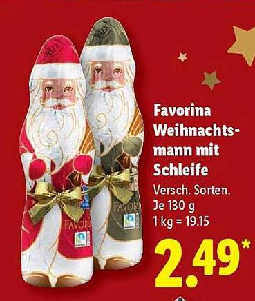 Favorina Weihnachtsmann mit Schleife 130 g