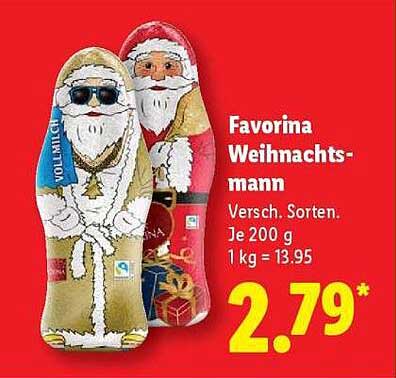 Favorina Weihnachtsmann, verschiedene Sorten, je 200 g