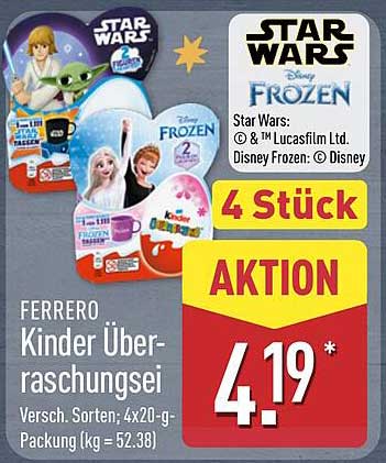 FERRERO Kinder Überraschungsei, 4 Stück