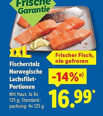 Fischer stolz Norwegische Lachsfilet-Portionen XXL