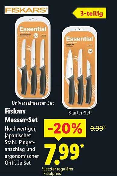 Fiskars Messer-Set 3-teilig