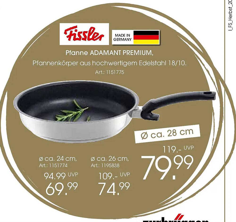 Fissler Pfanne ADAMANT PREMIUM Ø ca. 28 cm, Edelstahl 18/10