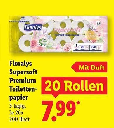 Floralys Supersoft Premium Toilettenpapier – 20 Rollen