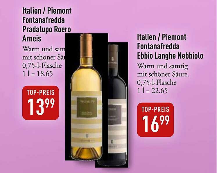 Fontanafredda Pradalupo Roero Arneis - 0,75-Liter-Flasche für 13,99 €