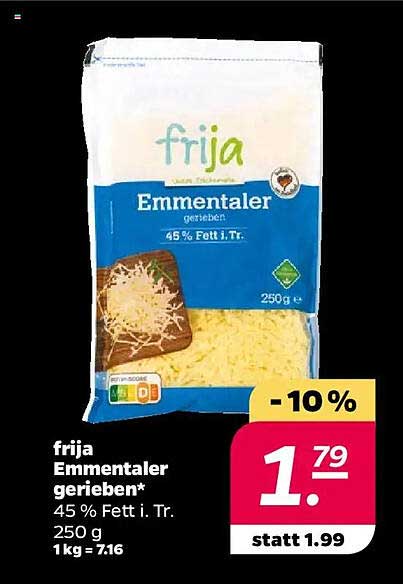 frija Emmentaler gerieben* 250 g