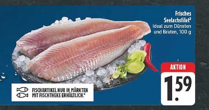 Frisches Seelachsfilet ideal zum Dünstem und Braten, 100 g