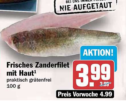 Frisches Zanderfilet mit Haut