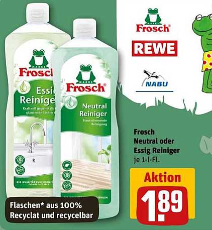 Frosch Neutral oder Essig Reiniger 1 L
