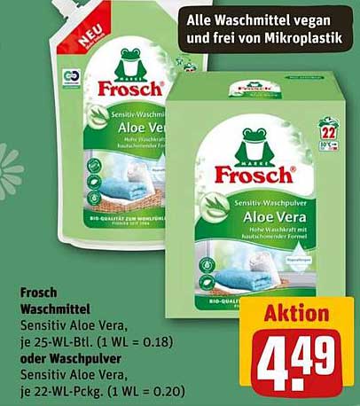 Frosch Waschmittel Sensitiv Aloe Vera