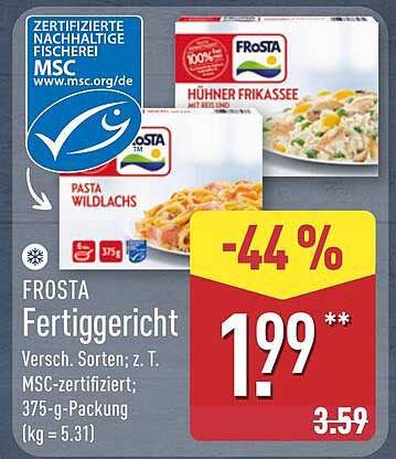 FROSTA Fertiggericht - Hähnchen Frikassee und Pasta Wildlachs