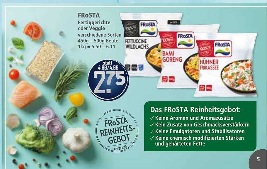 FRoSTA Fertiggerichte oder Veggie verschiedene Sorten 450g – 500g Beutel