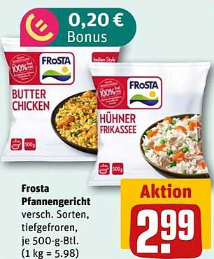 Frosta Pfannengericht - Butter Chicken und Hühnervrikassee