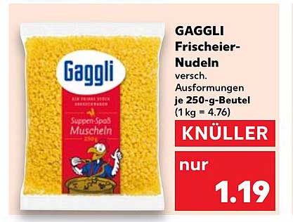 GAGGLI Frischei-Nudeln - verschiedene Ausformungen je 250-g-Beutel