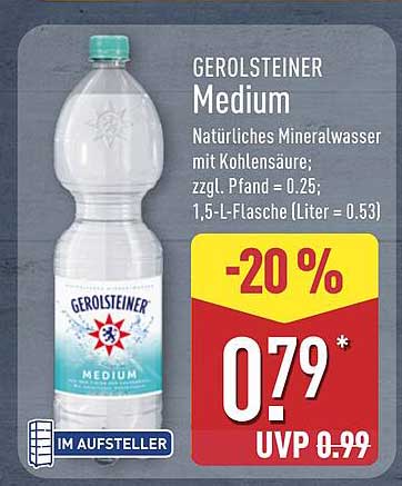 GEROLSTEINER Medium – Natürliches Mineralwasser