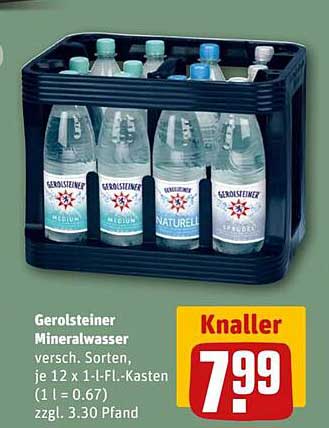 Gerolsteiner Mineralwasser 12 x 1,1-L-Flaschen-Kasten