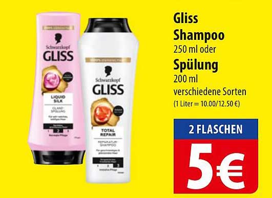 Gliss Shampoo 250 ml oder Spülung 200 ml - verschiedene Sorten