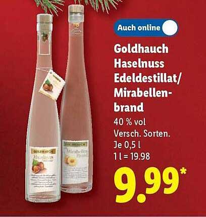 Goldhauch Haselnuss Edelbrand/Mirabellenbrand