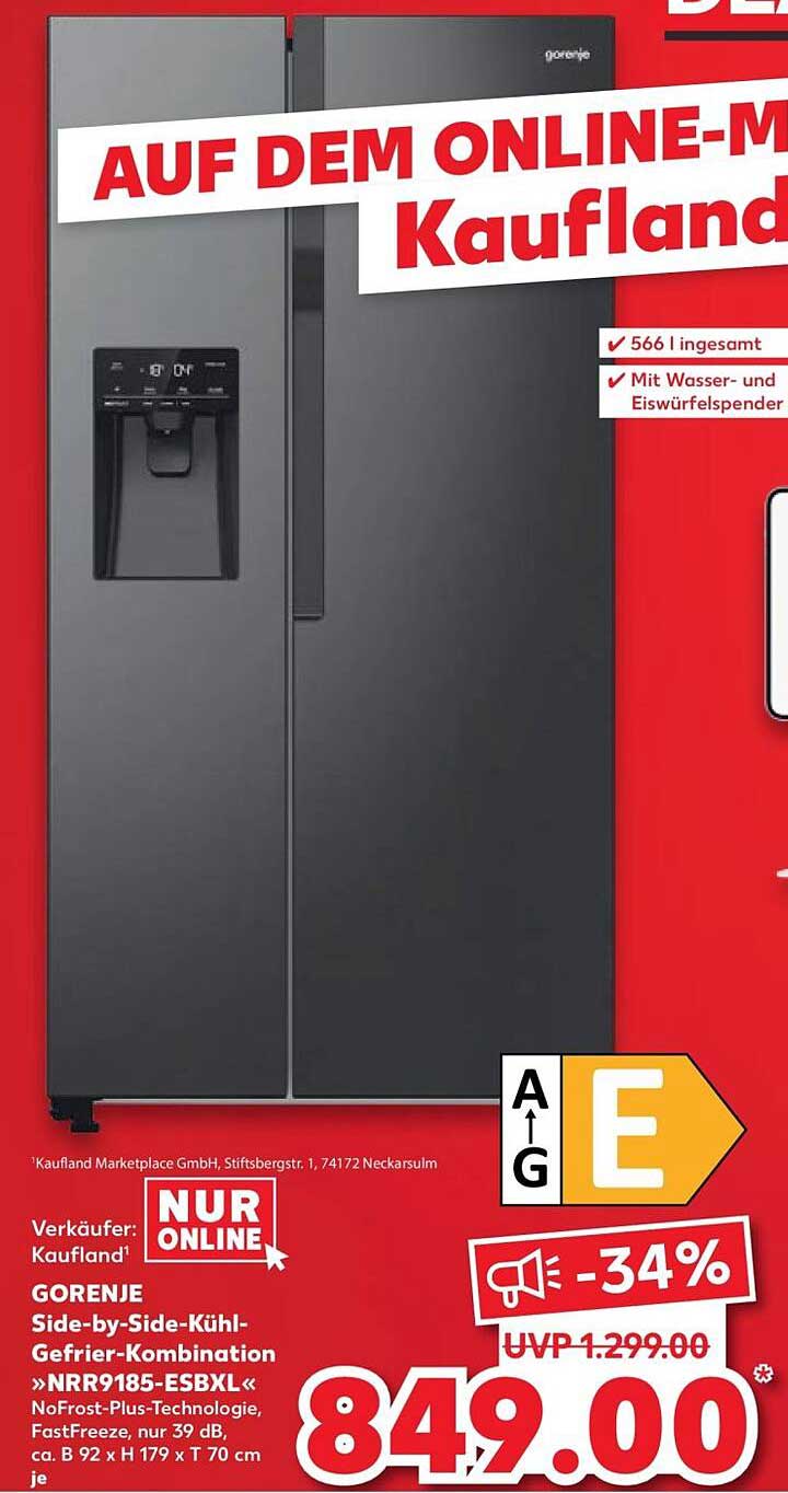 GORENJE Side-by-Side-Kühl-Gefrier-Kombination NRR9185-ESBXL