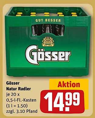 Gösser Natur Radler je 20 x 0,5-l-Fl.-Kasten