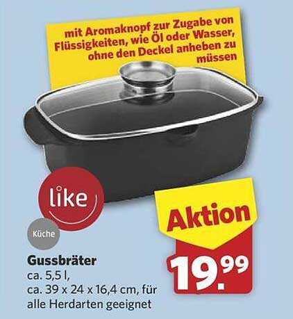 Gussbräter 5,5 l - Ideal für alle Herdarten