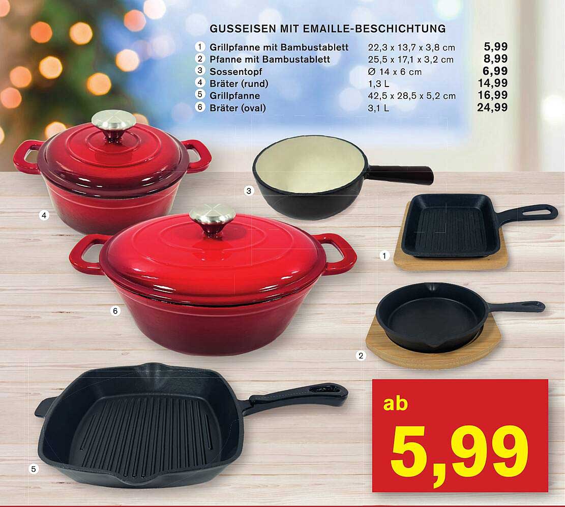 Gusseisen mit Emaille-Beschichtung – ab 5,99