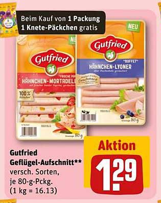 Gutefried Geflügel-Aufschnitt - verschiedene Sorten