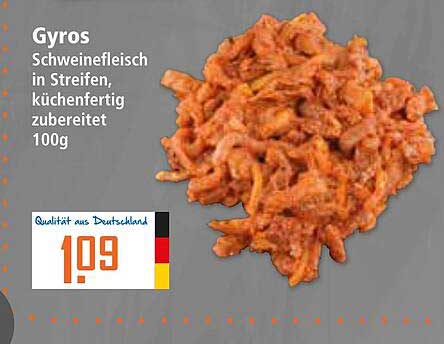 Gyros Schweinefleisch in Streifen, küchenfertig zubereitet 100g