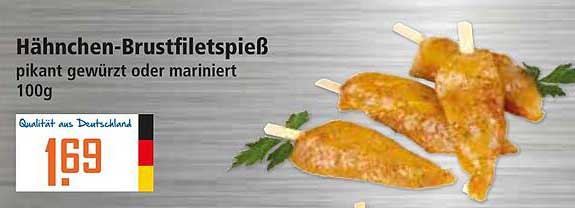 Hähnchen-Brustfiletspieß pikant gewürzt oder mariniert 100g