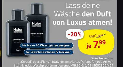 Haier Wäschparfum - Floris - jetzt 20% günstiger!