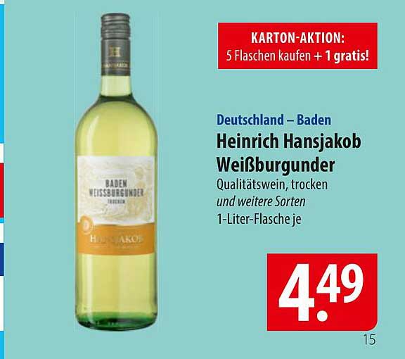 Heinrich Hansjakob Weißburgunder - Qualitätswein, trocken