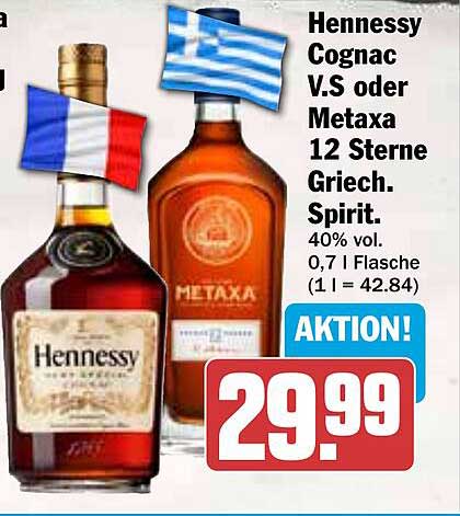 Hennessy Cognac V.S oder Metaxa 12 Sterne