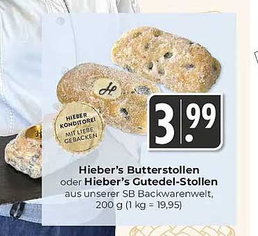 Hieber's Butterstollen oder Hieber's Gutedel-Stollen, 200 g