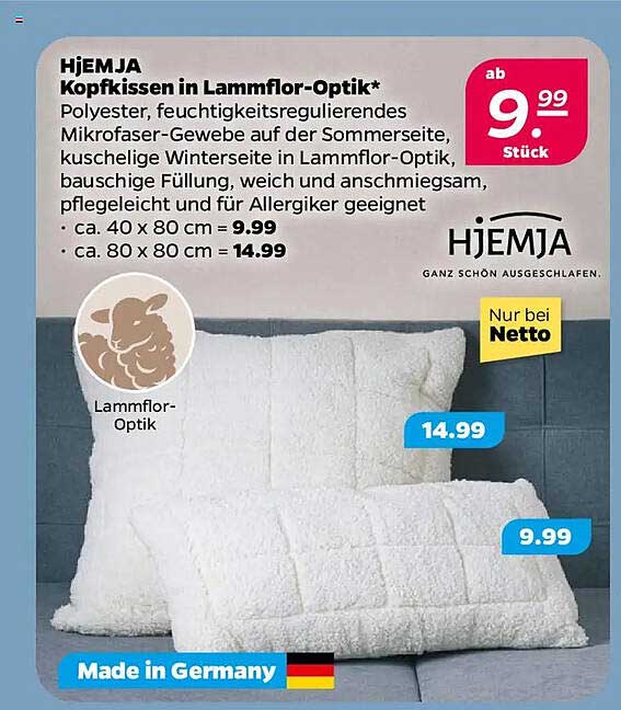 hJEMJA Kopfkissen in Lammfleur-Optik