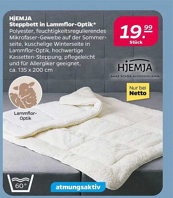 HJEMJA Steppbett in Lammlor-Optik*