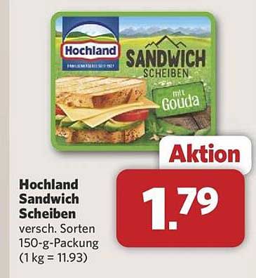 Hochland Sandwich Scheiben mit Gouda 150-g-Packung